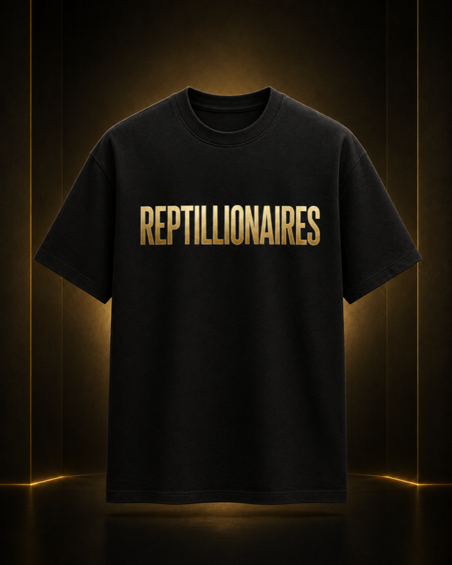 Reptillionaires gold-foil black tee